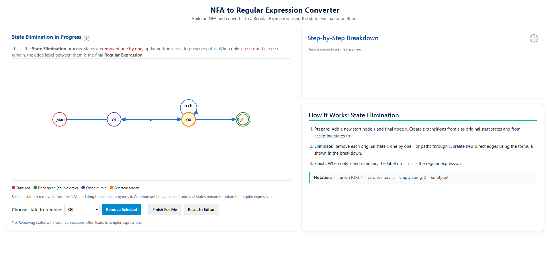 Step 3 – State Elimination